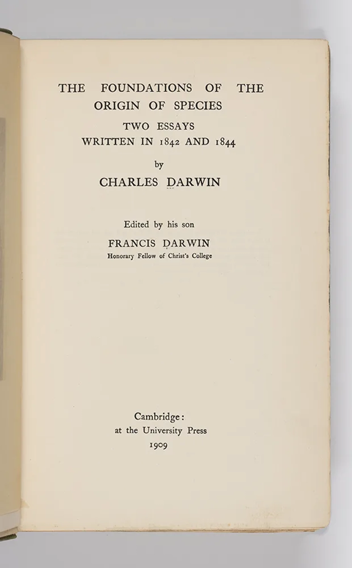 Darwin Early Essays 1842 1844