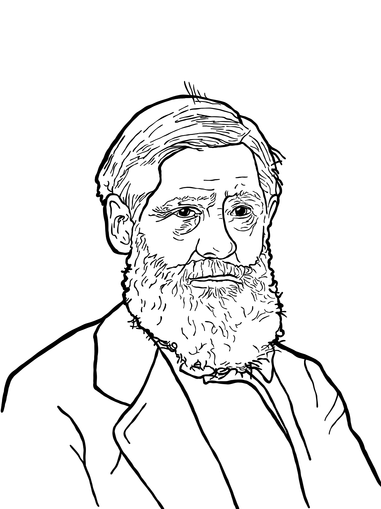 Line drawing of Asa Gray