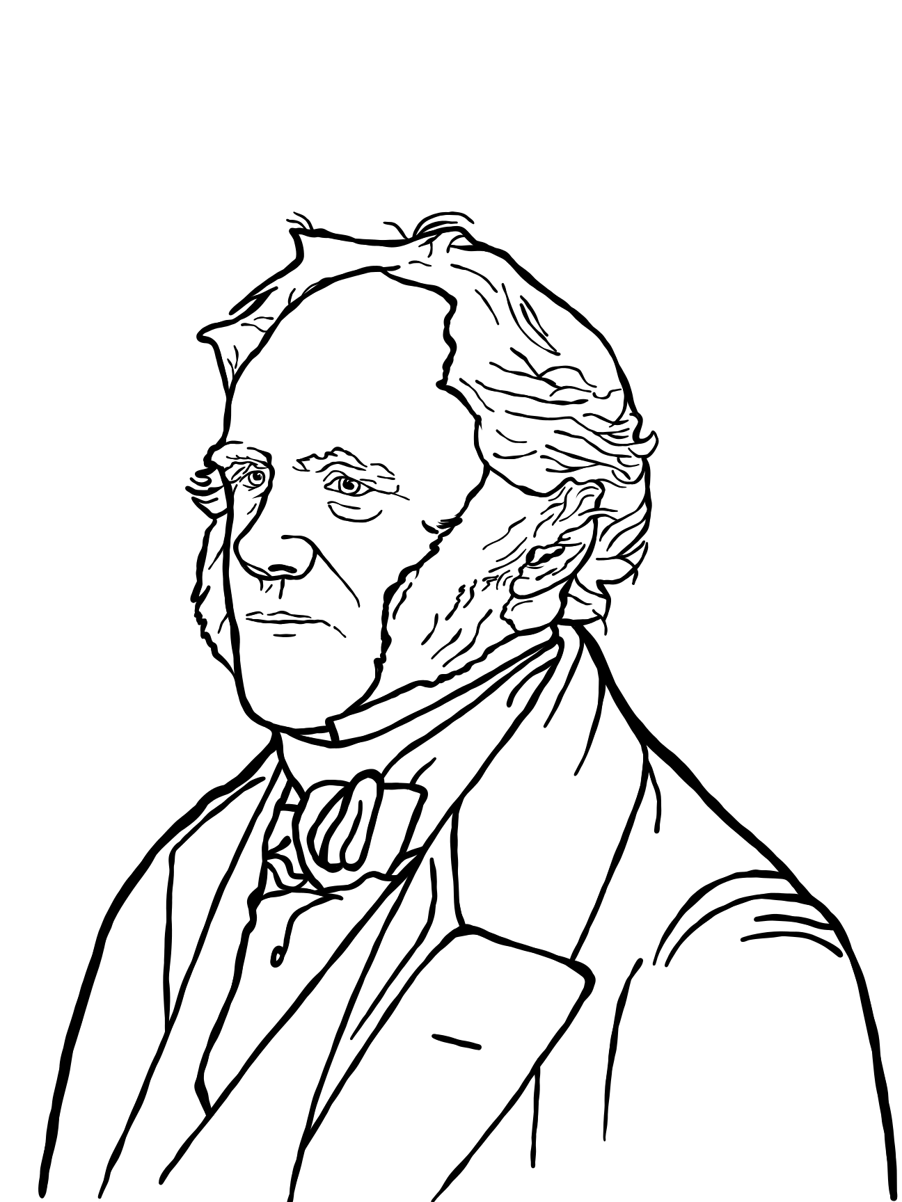 Line drawing of Charles Lyell