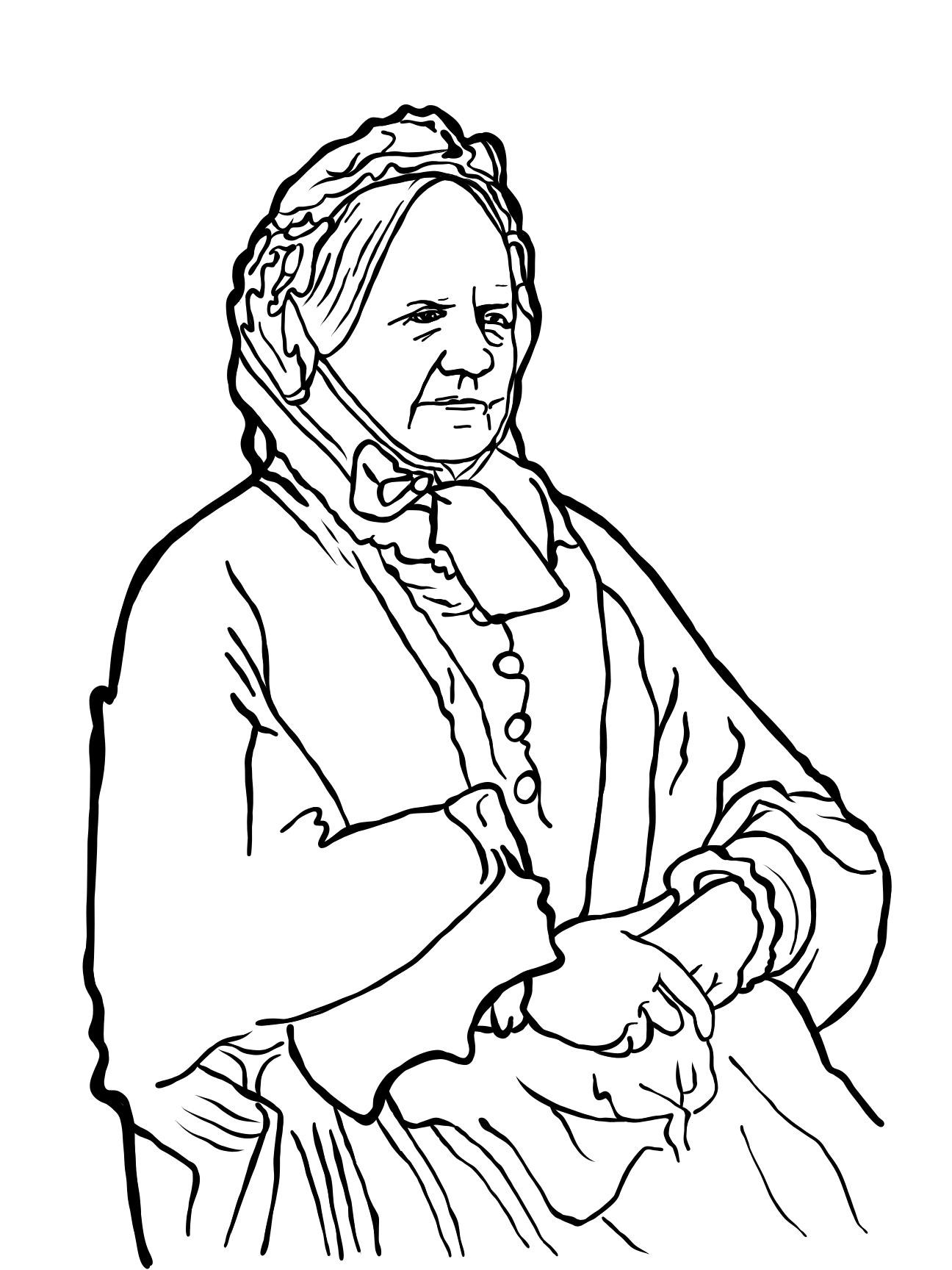 Line drawing of Emma Darwin
