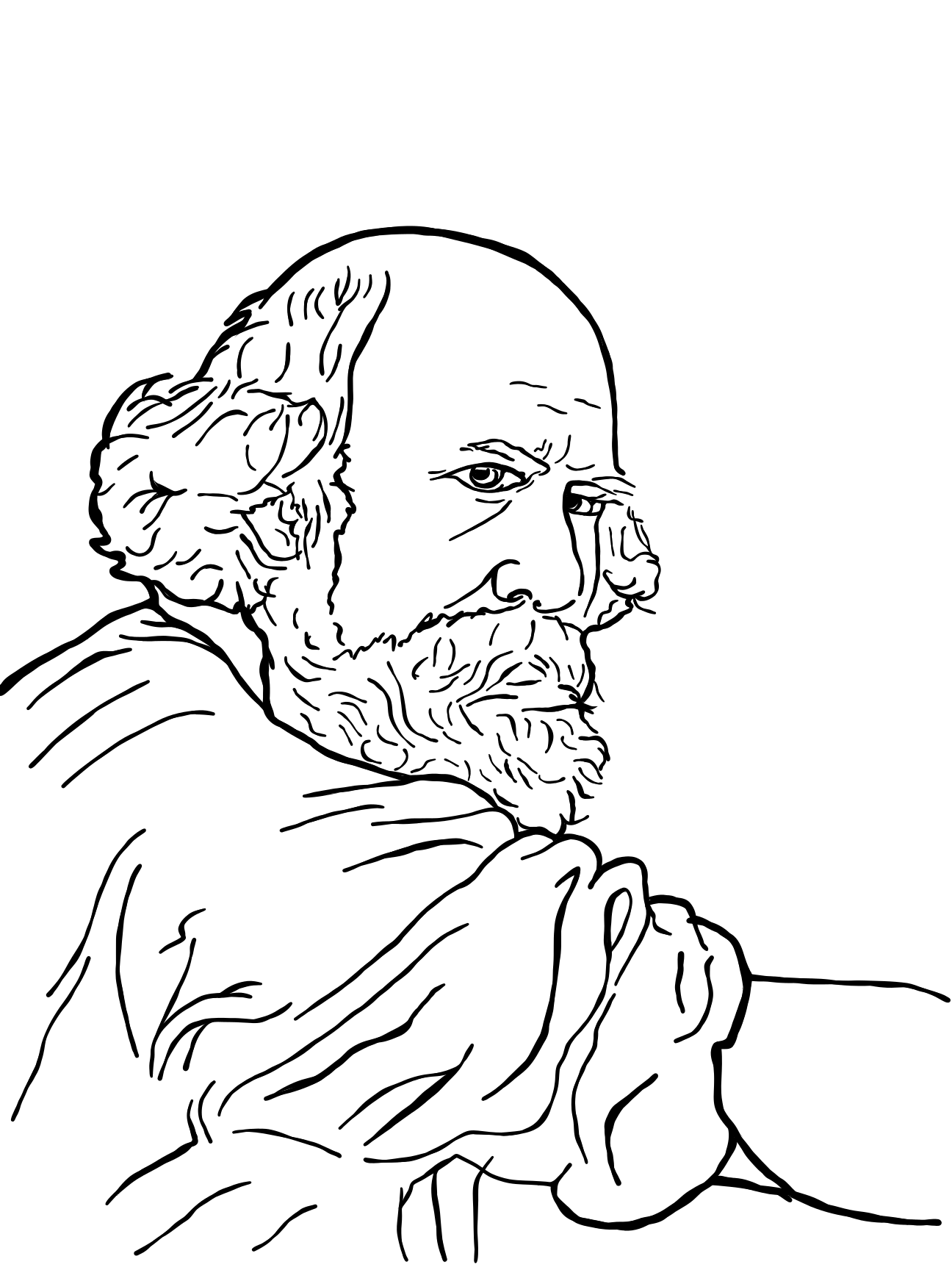 Line drawing of Oscar Gustave Rejlander