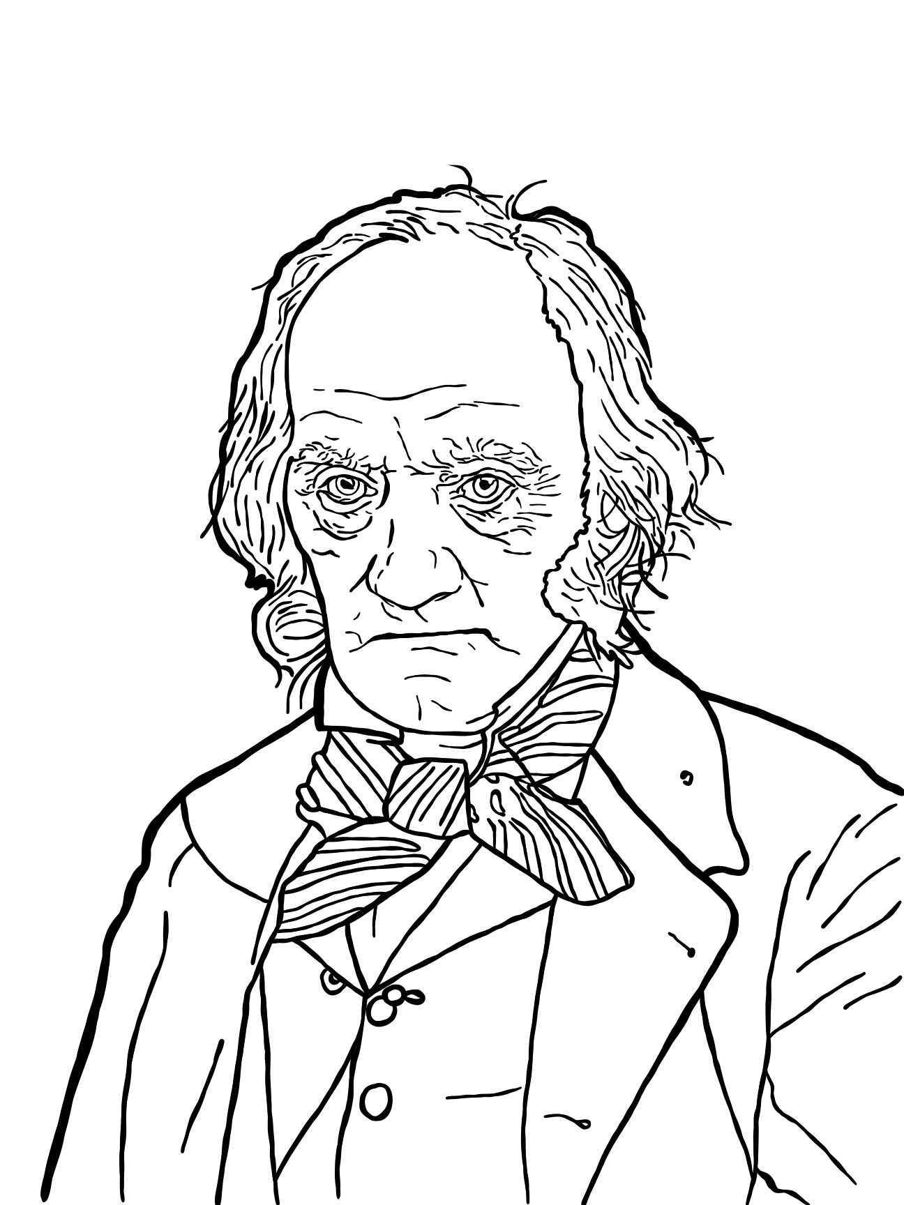 Line drawing of Richard Owen