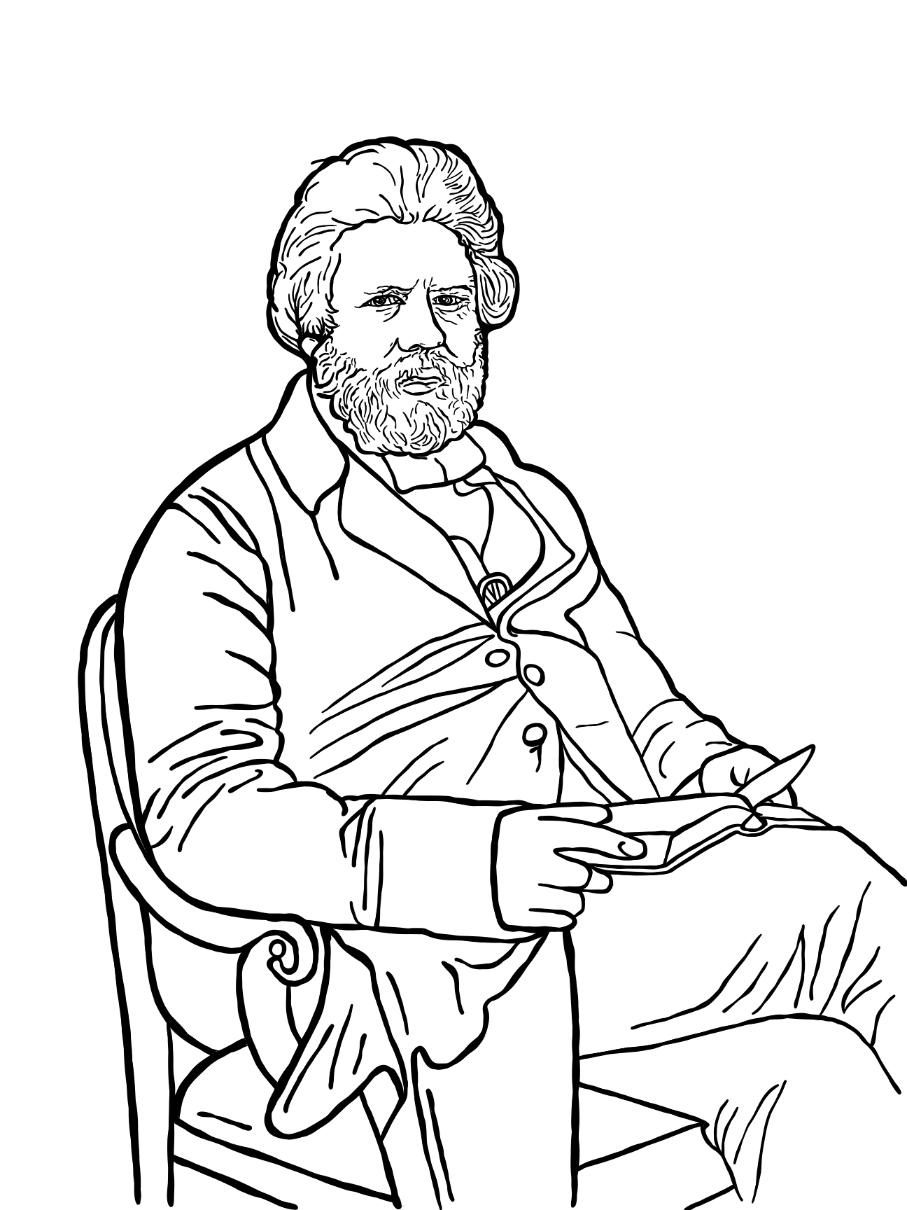 Line drawing of Robert Chambers