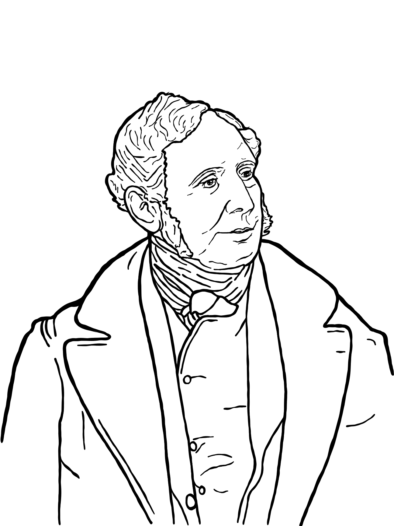 Line drawing of Robert Fitzroy