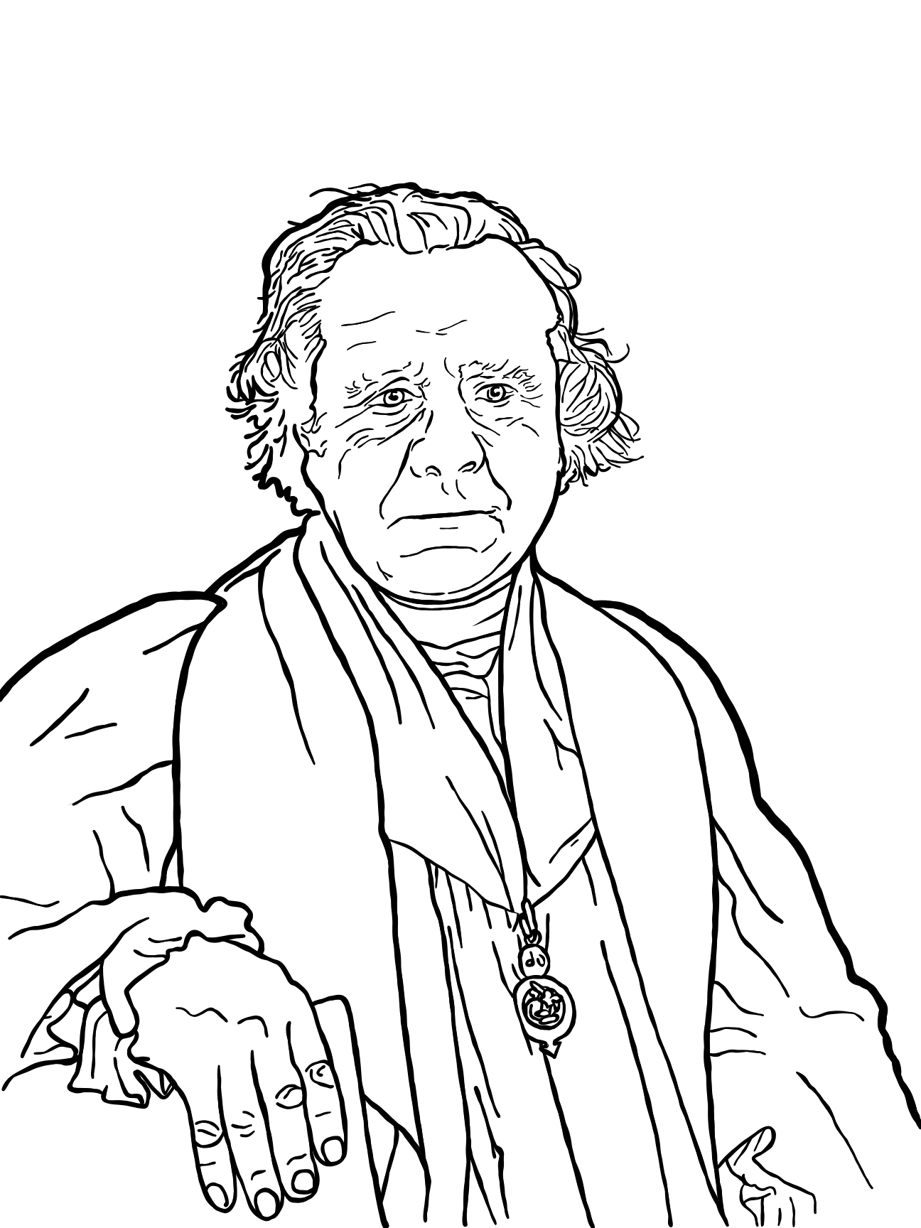 Line drawing of Samuel Wilberforce